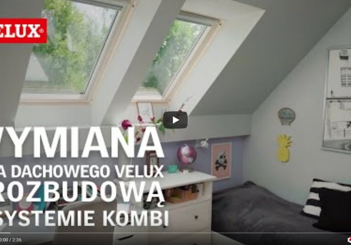 Wymiana okna dachowego Velux z rozbudową w systemie Kombi