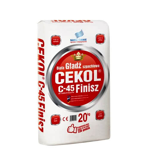 Biała gładź szpachlowa do cienkich warstw CEKOL® C-45 finisz