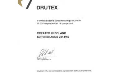 Firma DRUTEX z nagrodą Superbrands 2014