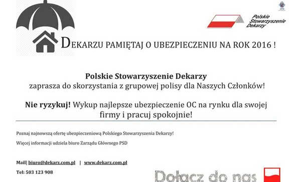 Ubezpieczenie OC dla Dekarzy z PSD