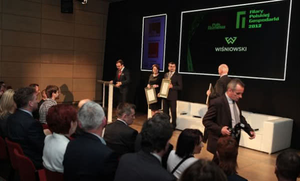 Spółka WIŚNIOWSKI uhonorowana tytułem "Filarów Polskiej Gospodarki 2012"