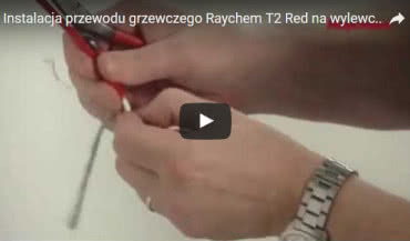 Instalacja przewodu grzewczego Raychem T2 Red na wylewce betonowej