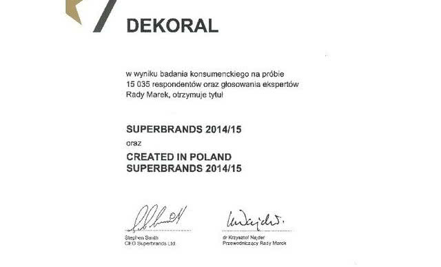 Dekoral po raz kolejny w gronie Superbrands